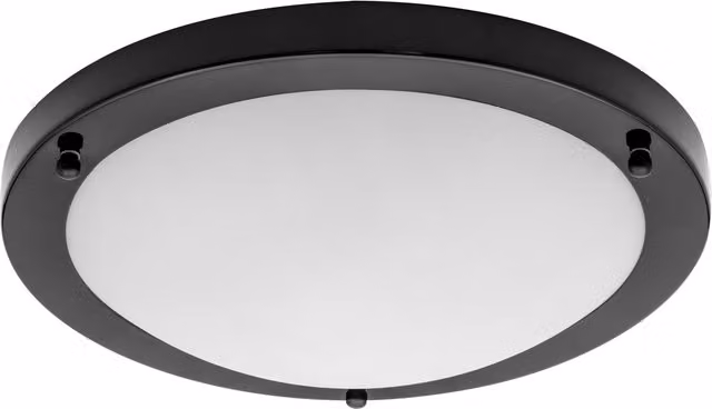 Litecraft Mari Large Round Ceiling Flush Bathroom Light in Satin Black