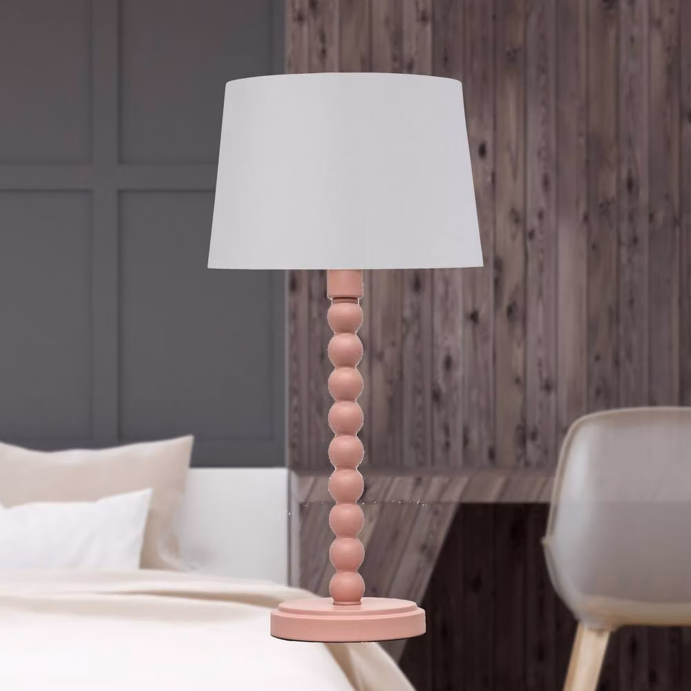 First Choice Lighting Bobbin Retro Table Lamp Base in Pink, H: 36.5 cm x W: 14.0 cm x D: 14.0 cm – 3