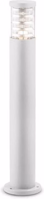 Ideal Lux Tronco 1 Light Outdoor Tall Bollard in White Aluminium and Glass