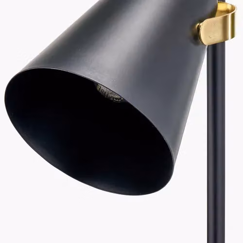Ruma Black and Brushed Brass Adjustable Modern Task Floor Lamp – 4