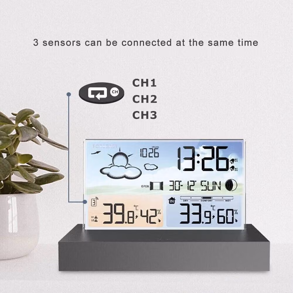 PAWNORA Indoor Outdoor Weather Clock Sensor in Grey – 3