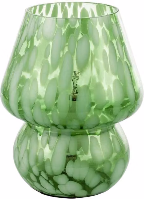 Happy Homewares Emerald Green Mottled Glass Table Lamp