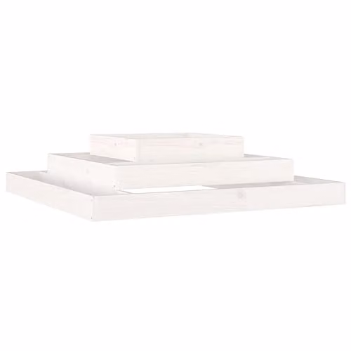 vidaXL White Solid Wood Pine Planter Tub W: 110 cm, D: 110 cm, H: 27 cm – 1