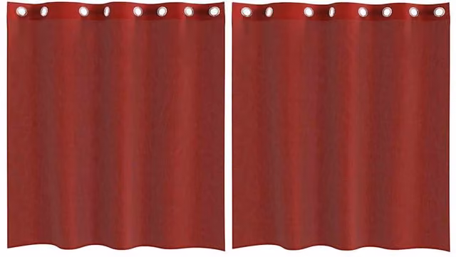 Berkfield Home Red Voile Fabric Panel Curtains with Eyelets, 2 Pack