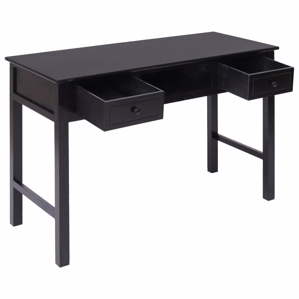 Berkfield Home Black Wood Writing Desk, W/D/H: 110 x 45 x 76 cm – 2