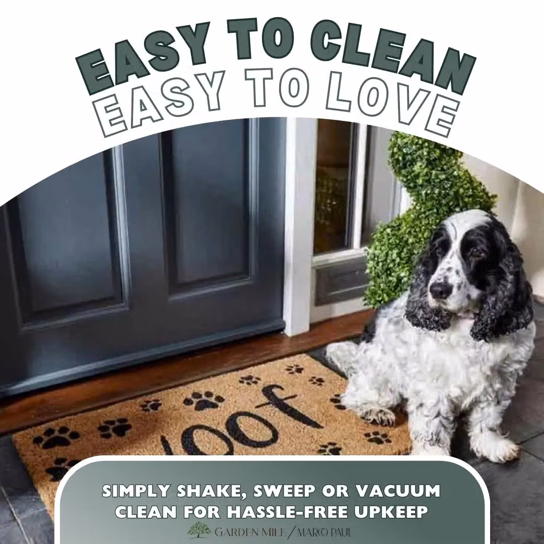 Marco Paul Woof Non Slip Coir Door Mat, Brown and Multicolour, W: 75.0 cm, D: 45.0 cm – 6
