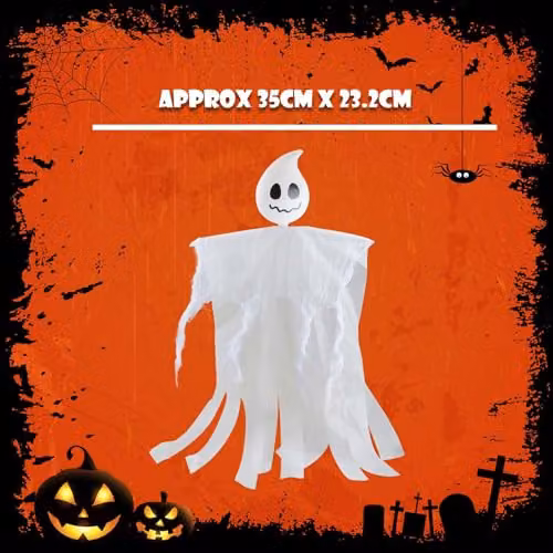 VFM e-Store White Hanging Ghost Halloween Decoration, 60cm – 4