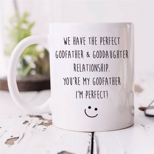 60 Second Makeover White Ceramic Godfather and Goddaughter Relationship Mug – 1