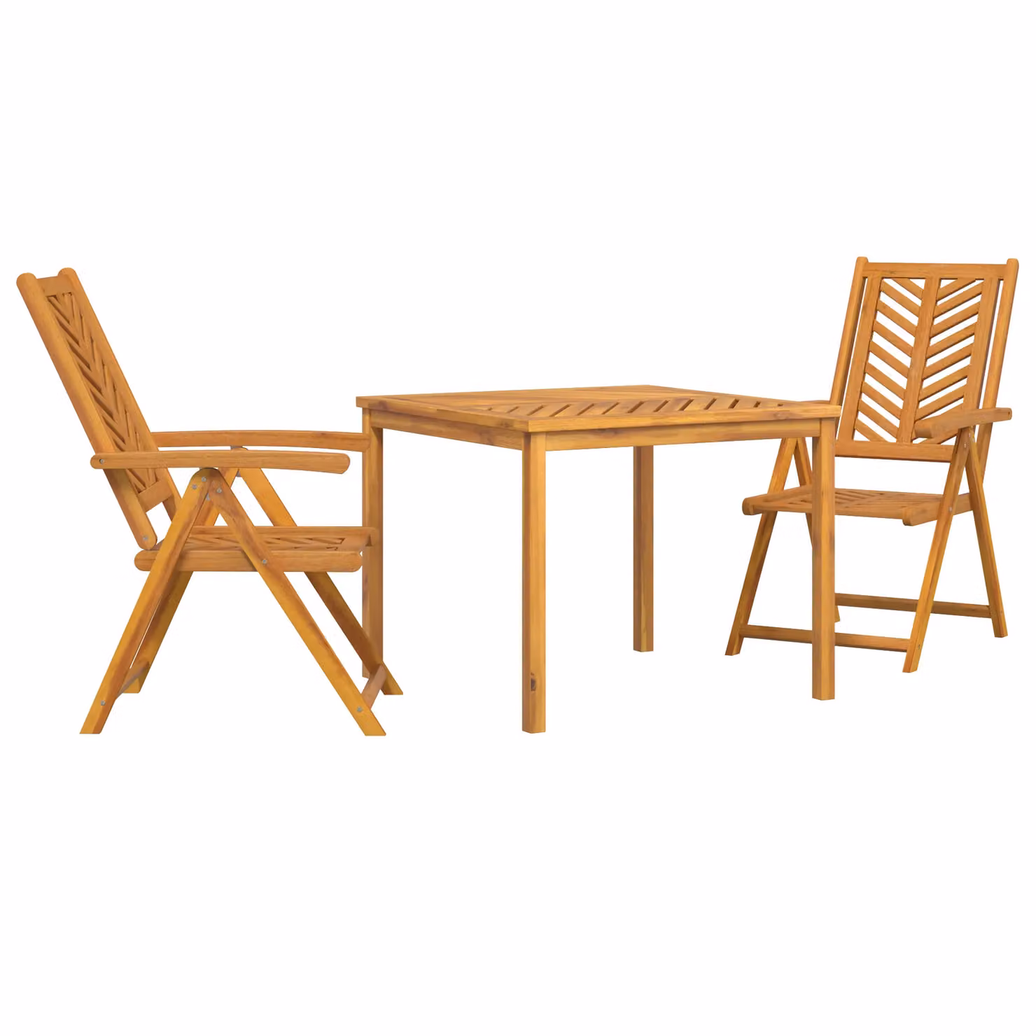 Berkfield Home 3 Piece Rustic Acacia Wood Garden Dining Set in Brown and Multicolour – 2
