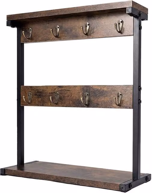 Levede Brown Mug Holder Stand and Coffee Cup Rack Organiser with Shelf