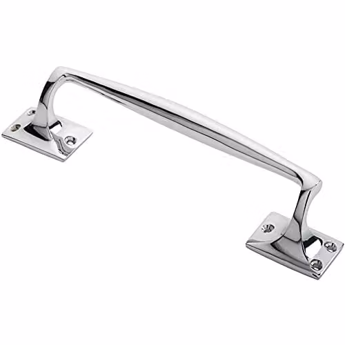 Loops One Piece Door Pull Handle in Polished Chrome, Length: 25.0 cm, Projection: 5.4 cm
