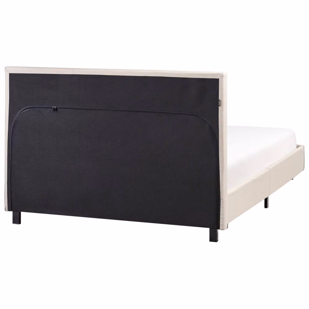 Wyld and Coco Astra Upholstered Small Double Bed Frame in Beige, W/D/H: 120 x 200 cm – 3