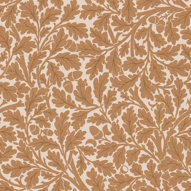 House of Hackney QUERCUS Floral Art Nouveau Wallpaper Sample in Orange and Brown