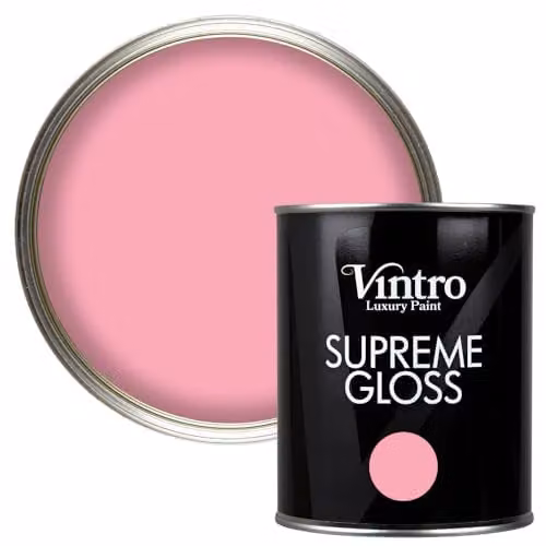 Vintro High Gloss Water Based Interior and Exterior Paint for Walls, Wood and Trim, Pink Olivia, 1 l