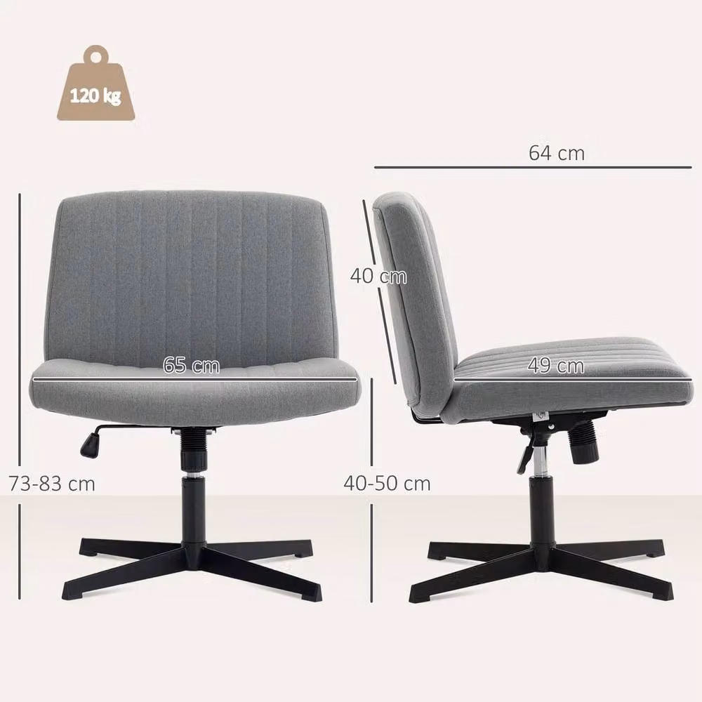 EONLION Grey Fabric Office Desk Chair with Wide Seat and 360 Degree Swivel, Width: 100 cm – 2
