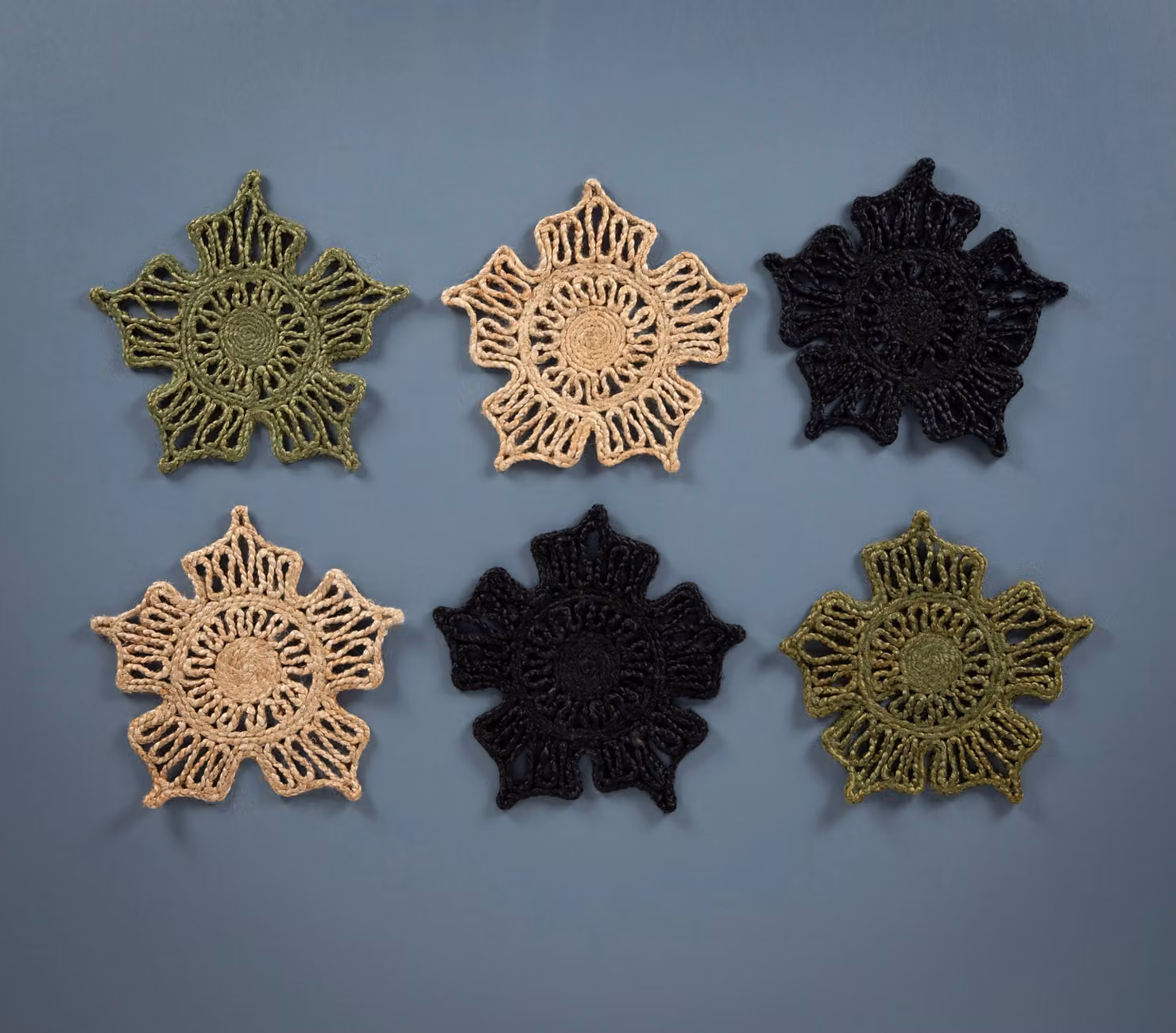 Esselle Severn Jute Floral Placemats, Black, Pack of 2 – 2