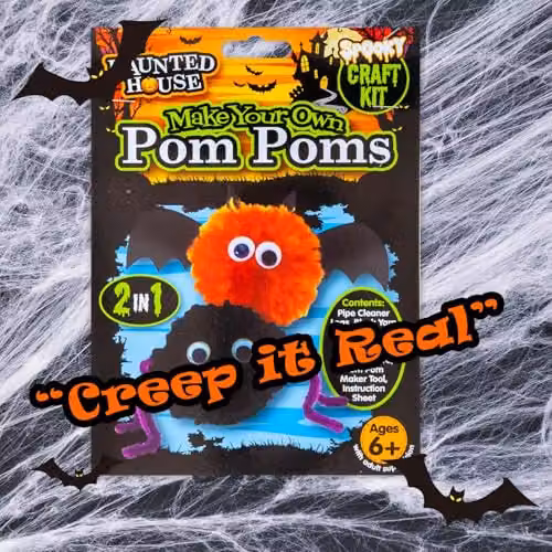 VFM e-Store Halloween Pom Pom Craft Kit in Multicolour for Adults – 6