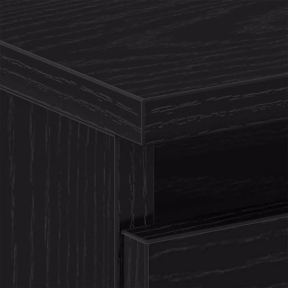 Berkfield Home Black Oak Bedside Cabinet with Metal Legs W/D/H: 40 x 35 x 69 cm – 5