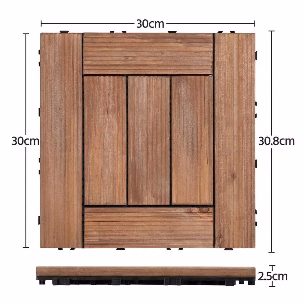 Kelvenix Interlocking Wood Flooring Tiles, Brown, W: 520 mm, L: 10000 mm – 2