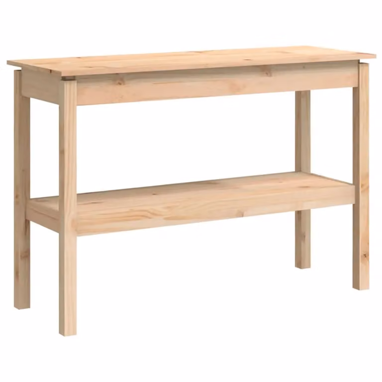 Berkfield Home Rustic Solid Wood Pine Console Table, Brown, W/D/H: 110 x 40 x 75 cm