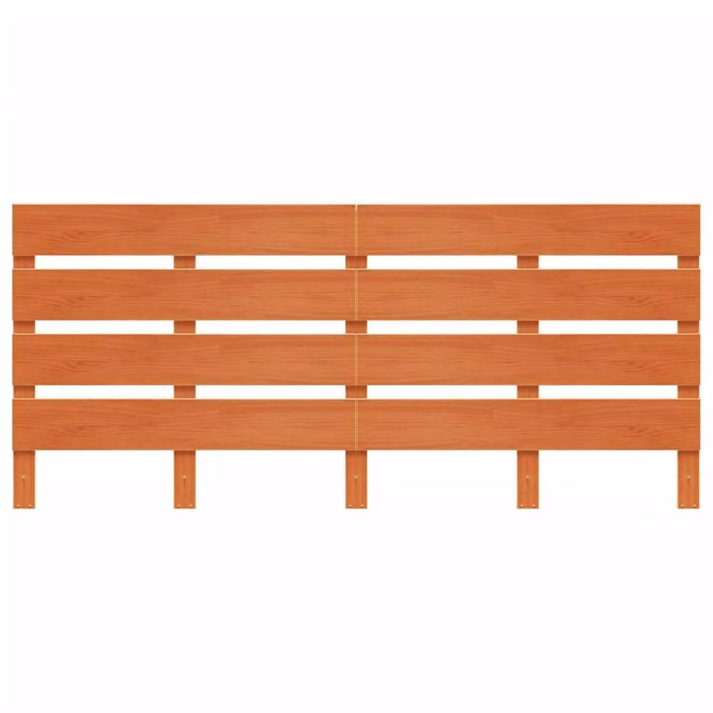 Berkfield Home Rustic Solid Wood Pine Headboard in Wax Brown, Width: 135 cm – 4