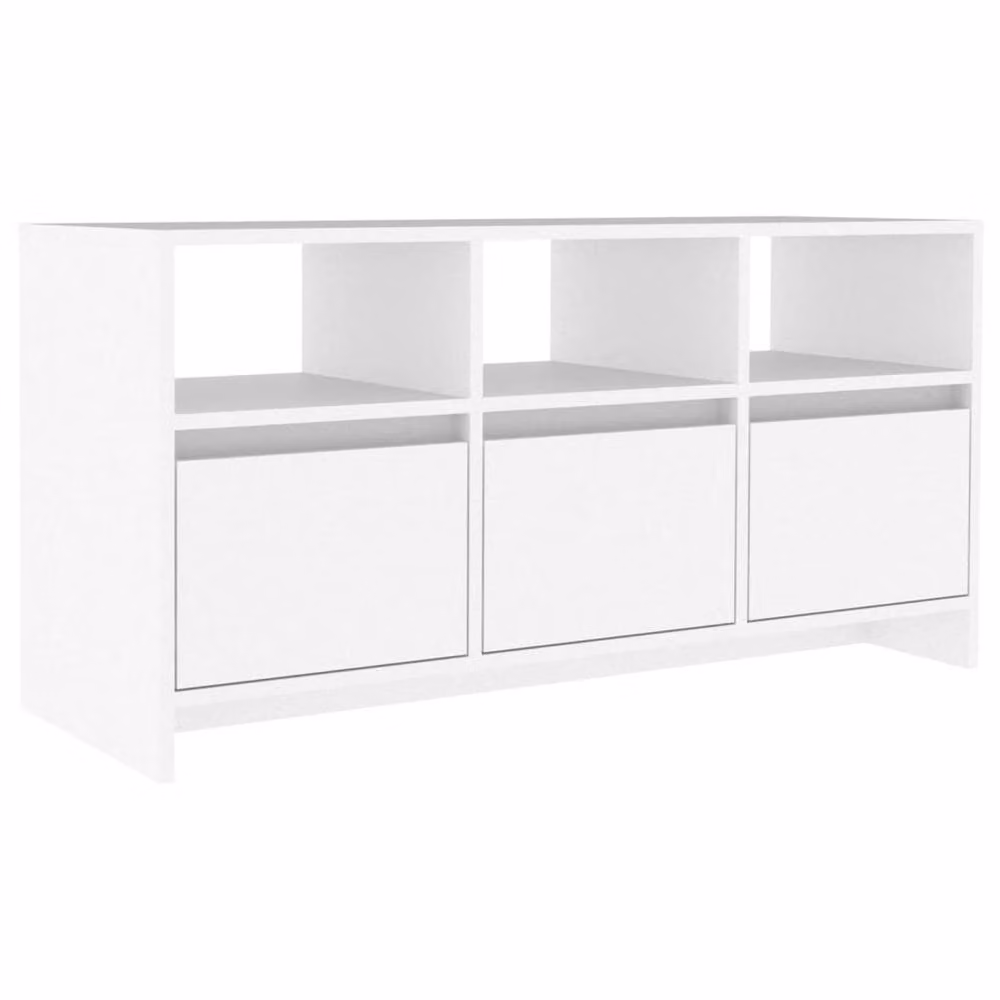 Berkfield Home TV Cabinet in White Matt MDF, W: 102 cm, D: 37.5 cm, H: 52.5 cm – 2