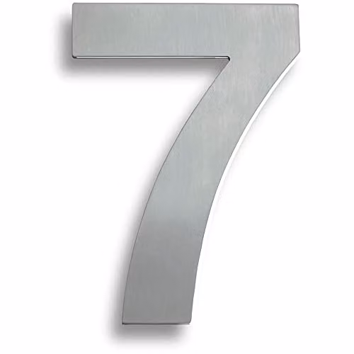 Loops Satin Stainless Steel Numeral 7 in Silver, 178mm