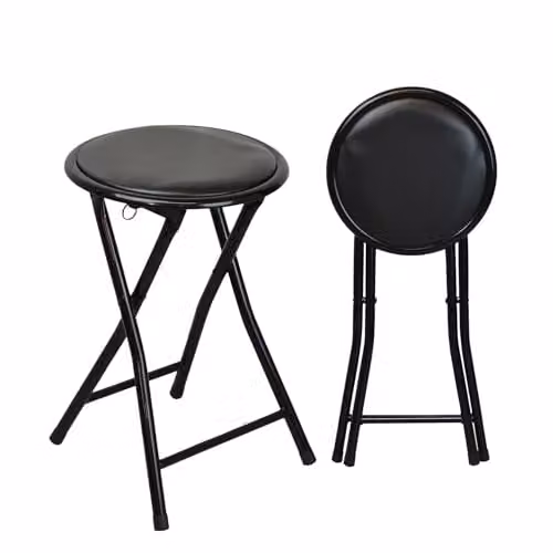 Harbour Housewares Black Padded Folding Stools, Pack of 4 – 1