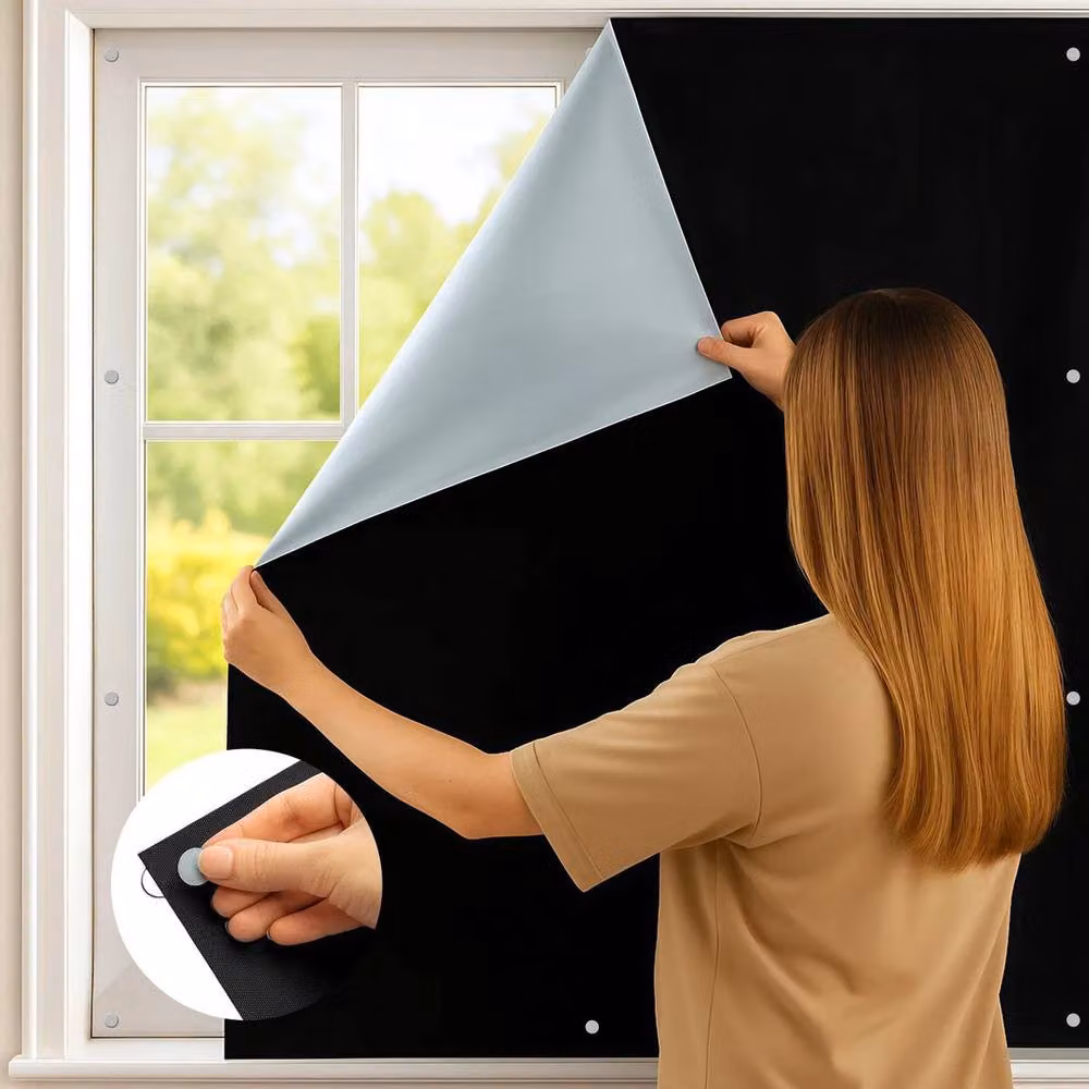 NESTLUNE Blackout Blinds for Windows, Black, W: 100 cm, H: 145 cm – 3