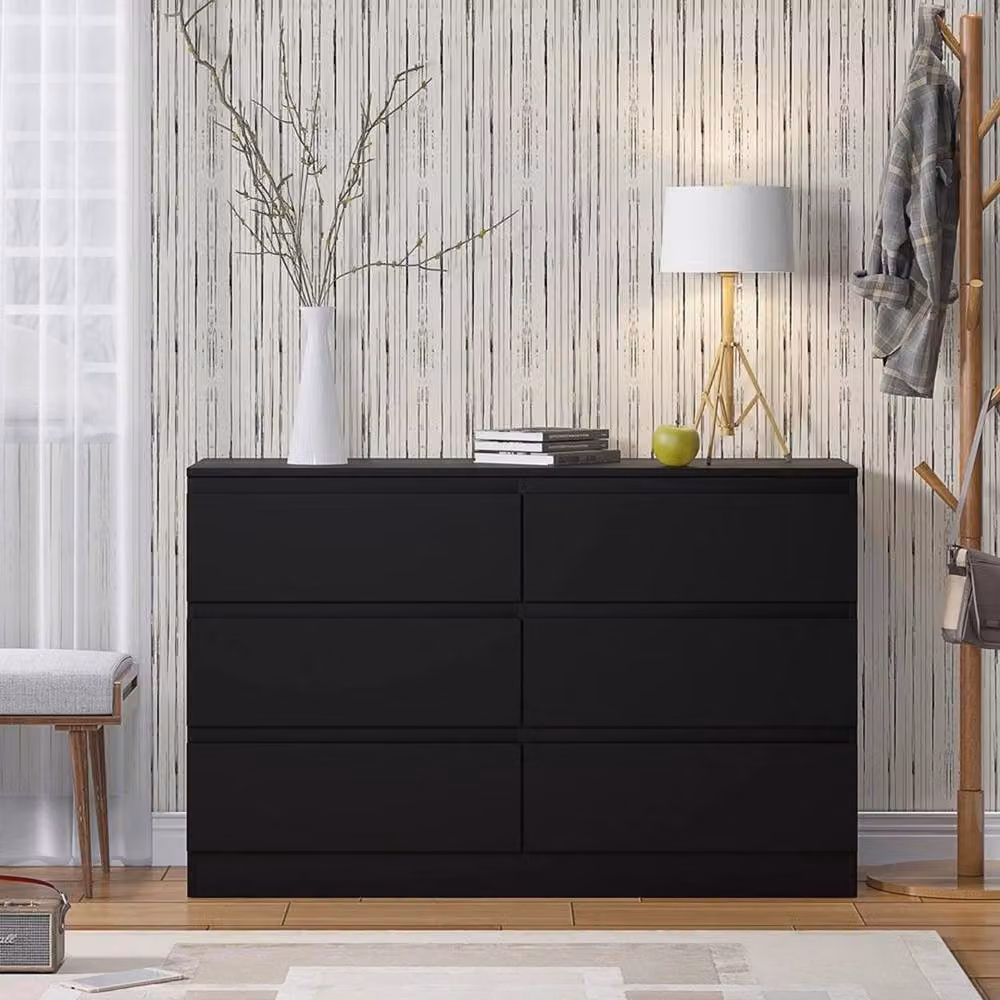FORGEVIO 6 Drawer Chest of Drawers in Matt Black – 4