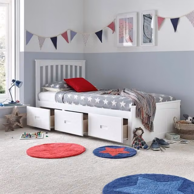Bedmaster Quest 3 Drawer Wooden Storage Bed in White