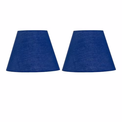 First Choice Lighting Set of 2 Blue Tapered Fabric Lamp Shades, Diameter: 20 cm – 5