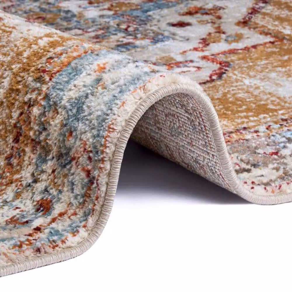 THE RUGS Strozzi Oriental Bordered Design Short Pile Rug, Multicolour, W/D: 120 x 170 cm – 2