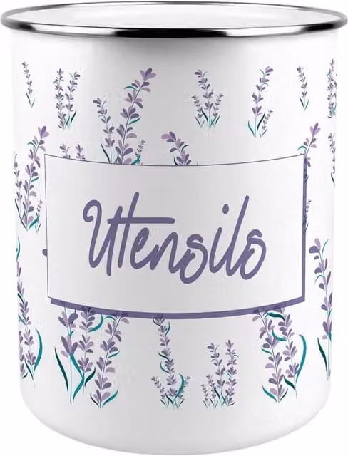 Purely Home Round Ceramic Kitchen Utensil Holder in Purple