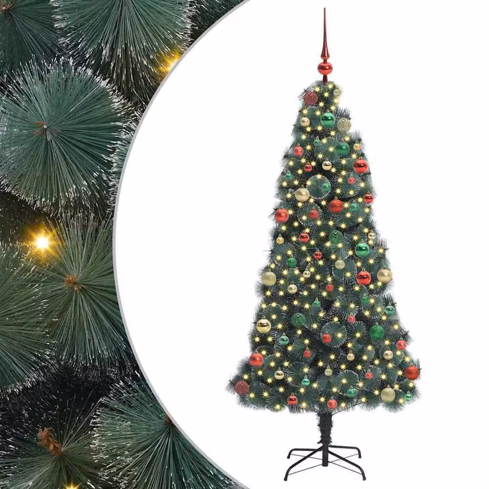 Berkfield Home Pre-lit Artificial Christmas Tree with Ball Set, Green, Height: 180 cm – 2