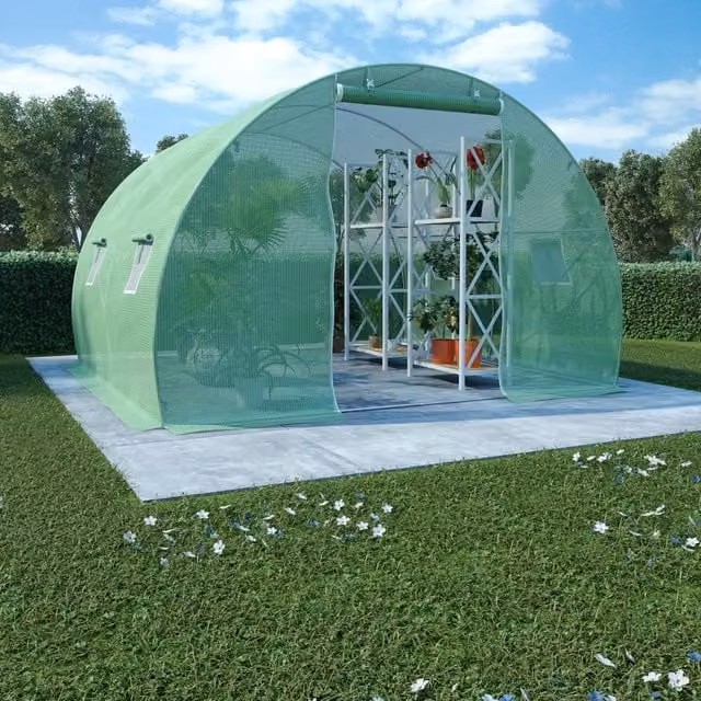 Berkfield Home Green Freestanding Greenhouse with Curved Design, W/D/H: 300 x 300 x 200 cm – 1