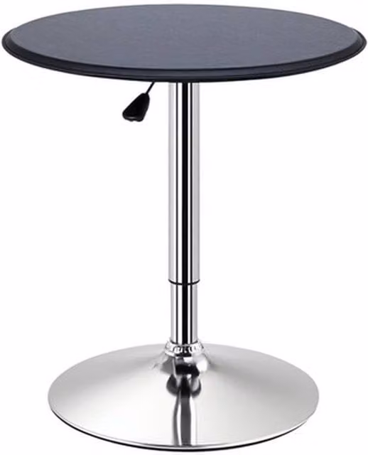 NESTLUNE Round Swivel Bistro Bar Table in Black with Rotating Top and Height Adjustable Central Column – 1