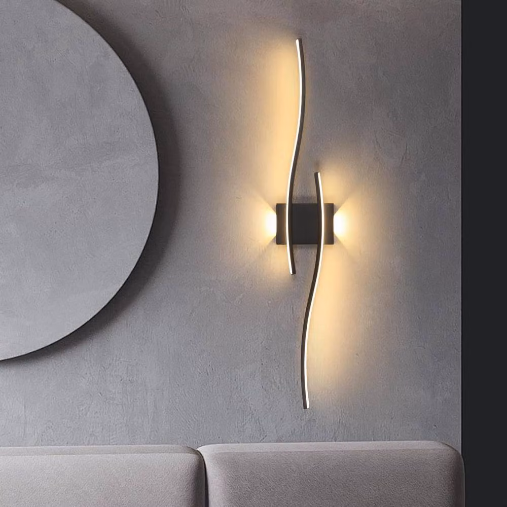 COMELY Modern Black LED Indoor Wall Lights, 27W Warm White 3000K Up and Down Accent Lighting – 3
