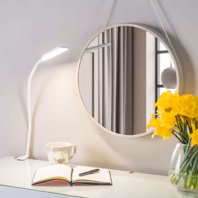 ValueLights Slimline Dimmable and Adjustable LED Daylight Desk Lamp in White