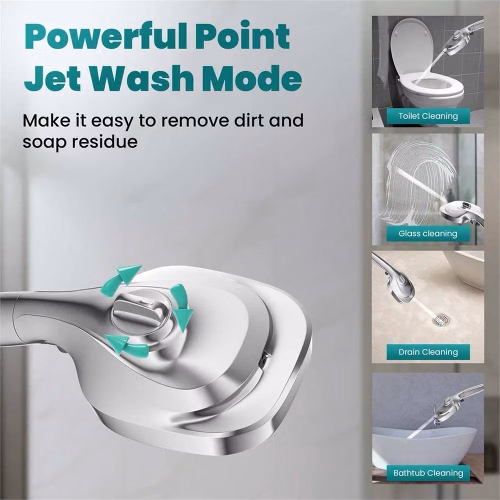 EONLION High Pressure Filtered Shower Head with Jet and Massage Functions in Silver – 2