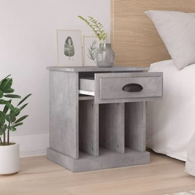 Berkfield Home Elegant Bedside Cabinets, 2 Piece Set, Concrete Grey, W: 43 cm, D: 36 cm, H: 50 cm – 1