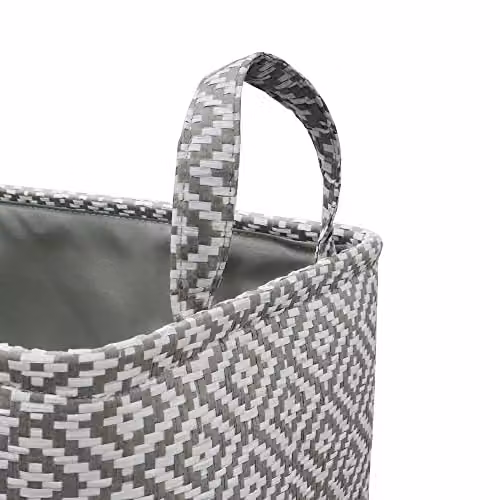 JVL Argyle Set of 3 Grey Rectangular Storage Baskets with Handles – 2