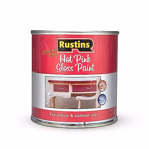 Rustins Quick Dry Small Job Gloss Paint in Pink, 250ml