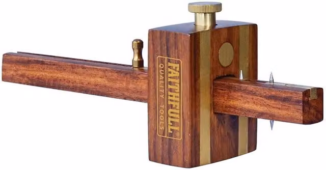 Faithfull Mortice Gauge with Slide Adjustment in Multi Colour and Brass
