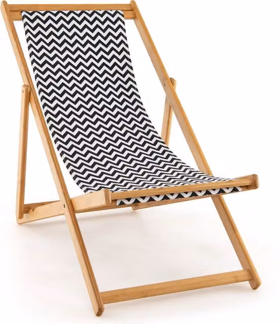 Costway Portable Folding Sling Lounge Chair in Brown