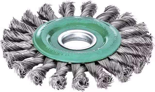 Lessmann Knot Wheel Brush for Angle Grinders in Multicolour Stainless Steel and Metal