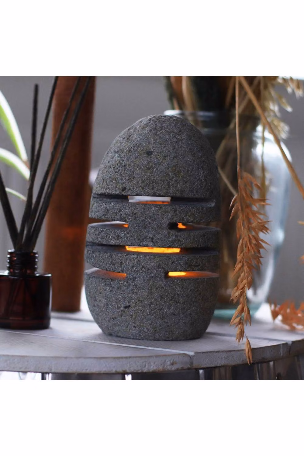 KDMD Natural Riverstone Tealight Candle Holder in Brown – 3