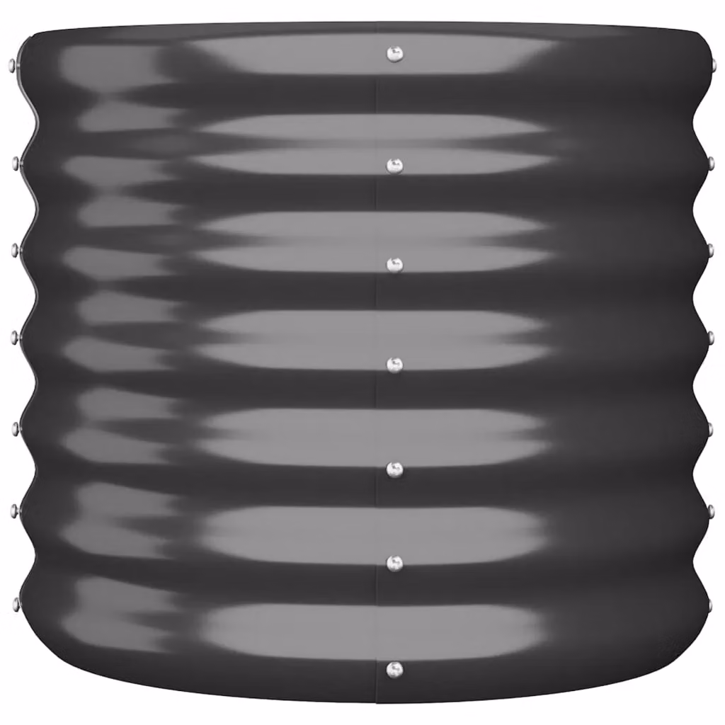 Berkfield Home Anthracite Black Powder-coated Steel Garden Planter Tub W/D/H: 40 x 40 x 36 cm – 3