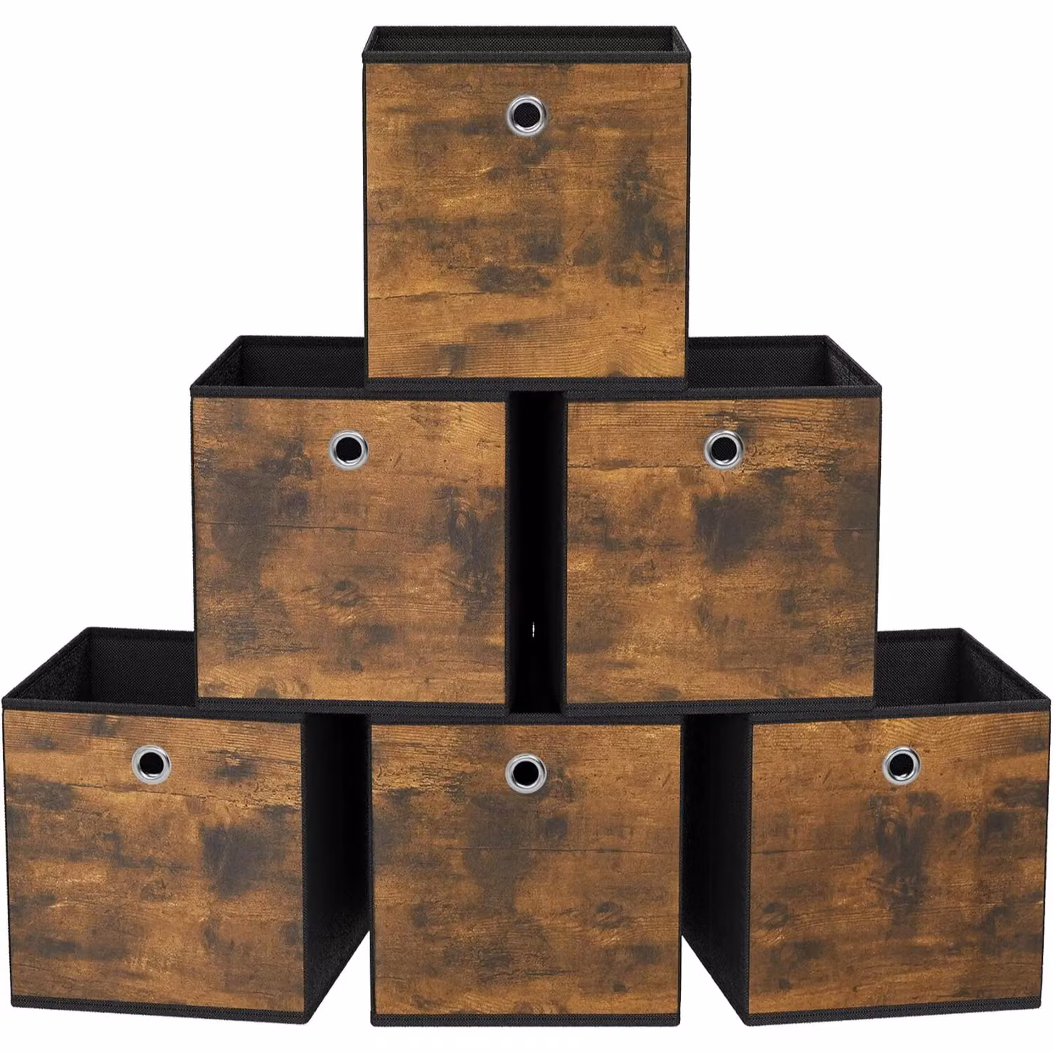 SONGMICS Large Storage Cube Set in Brown with Handles and Oxford Fabric – 7