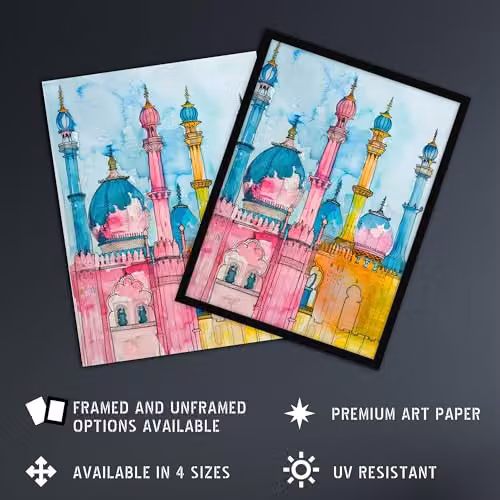 Artery8 Brighton Royal Pavilion Watercolour Wall Art Poster Print, Multicolour, 45.7 x 61.0 cm – 2
